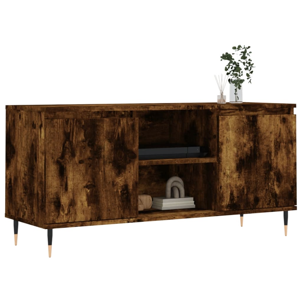 Tv-meubel 104x35x50 cm bewerkt hout bruin eikenkleur