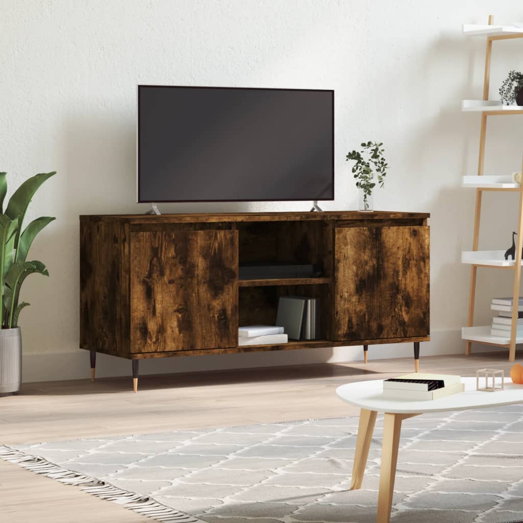 Tv-meubel 104x35x50 cm bewerkt hout bruin eikenkleur