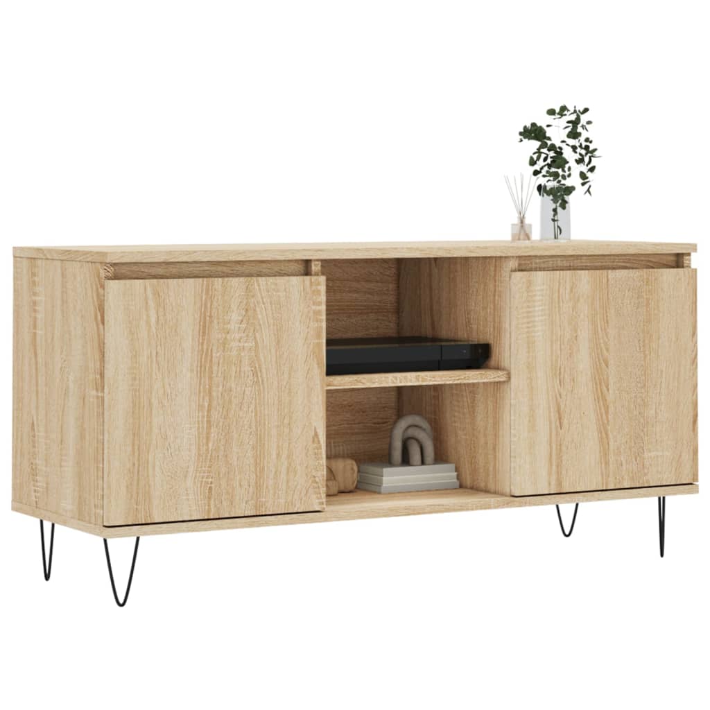 Tv-meubel 104x35x50 cm bewerkt hout eikenkleurig