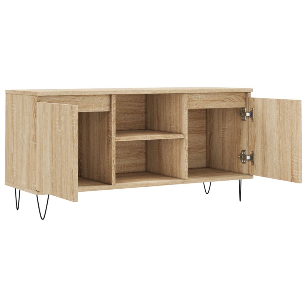 Tv-meubel 104x35x50 cm bewerkt hout eikenkleurig