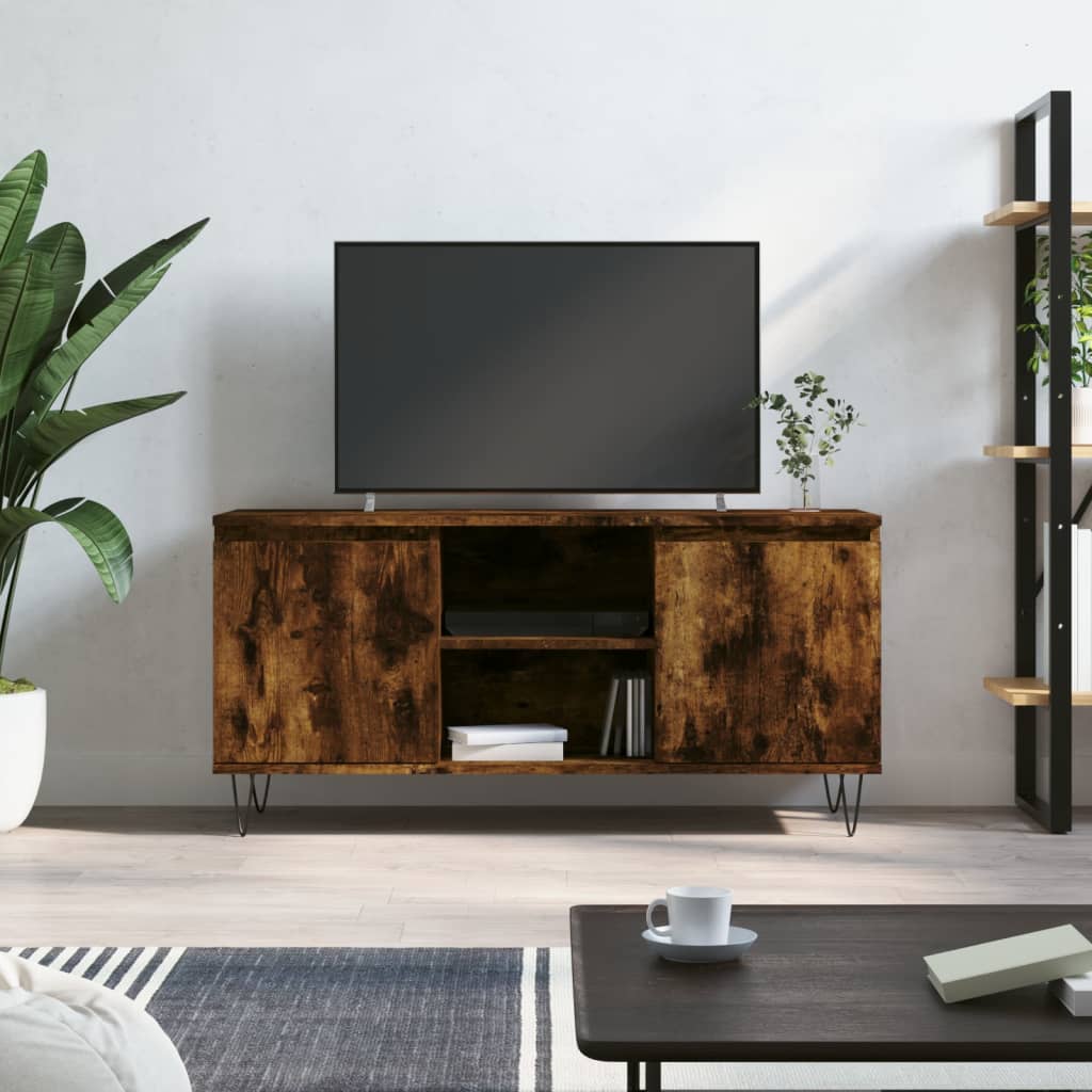 Tv-meubel 104x35x50 cm bewerkt hout eikenkleurig