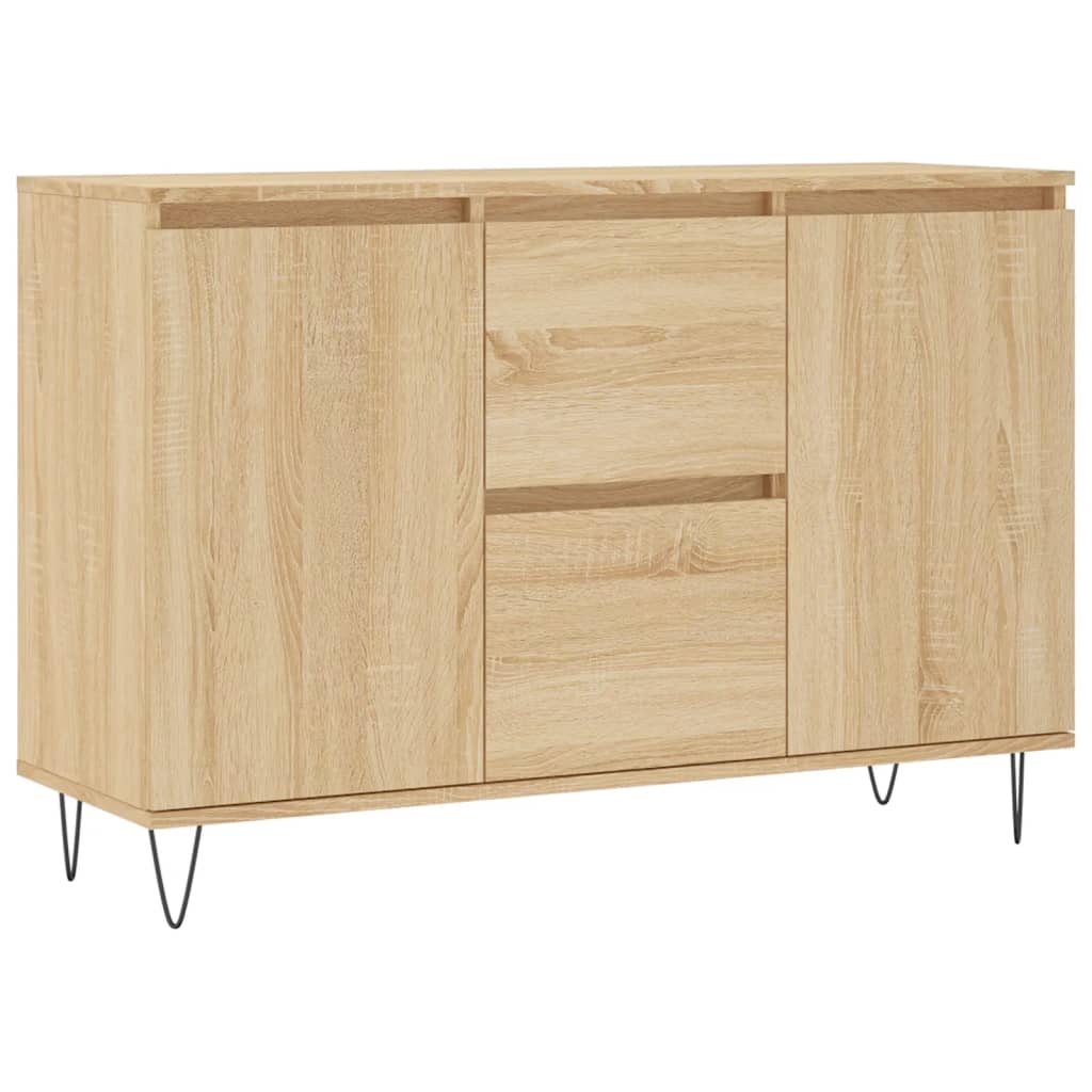 Dressoir 104x35x70 cm bewerkt hout eikenkleurig