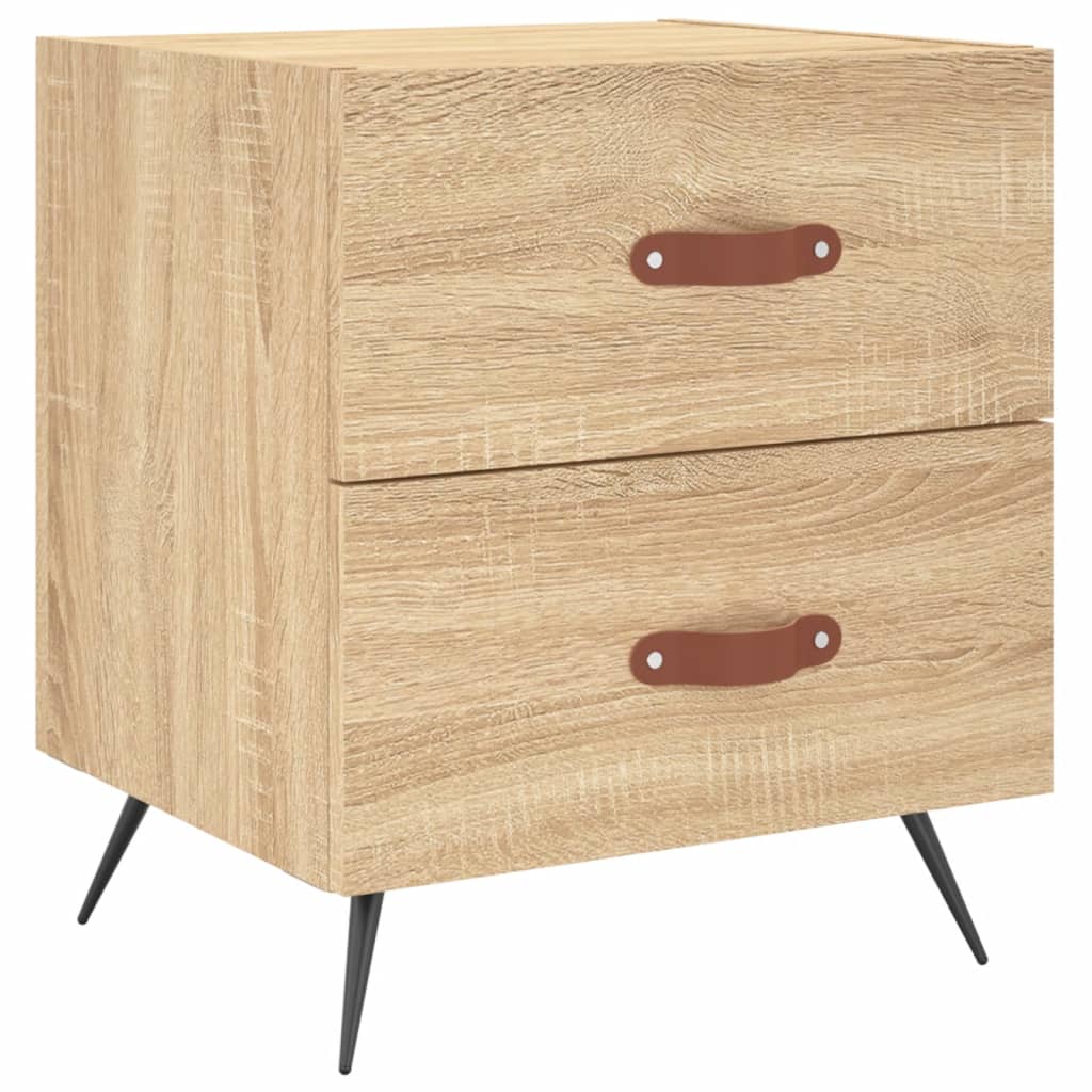 Nachtkastjes 2 st 40x35x47,5 cm bewerkt hout bruin eikenkleur