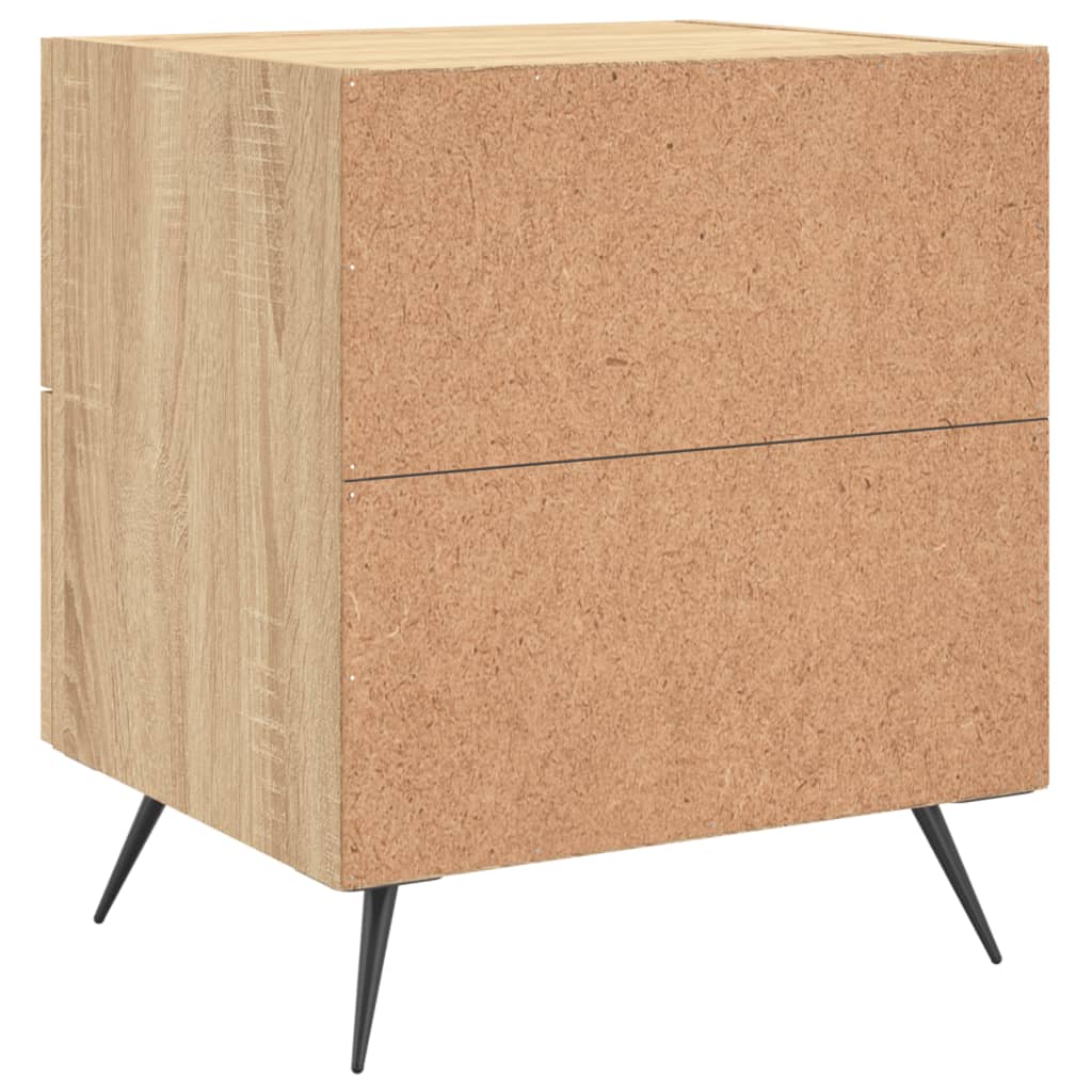 Nachtkastjes 2 st 40x35x47,5 cm bewerkt hout bruin eikenkleur