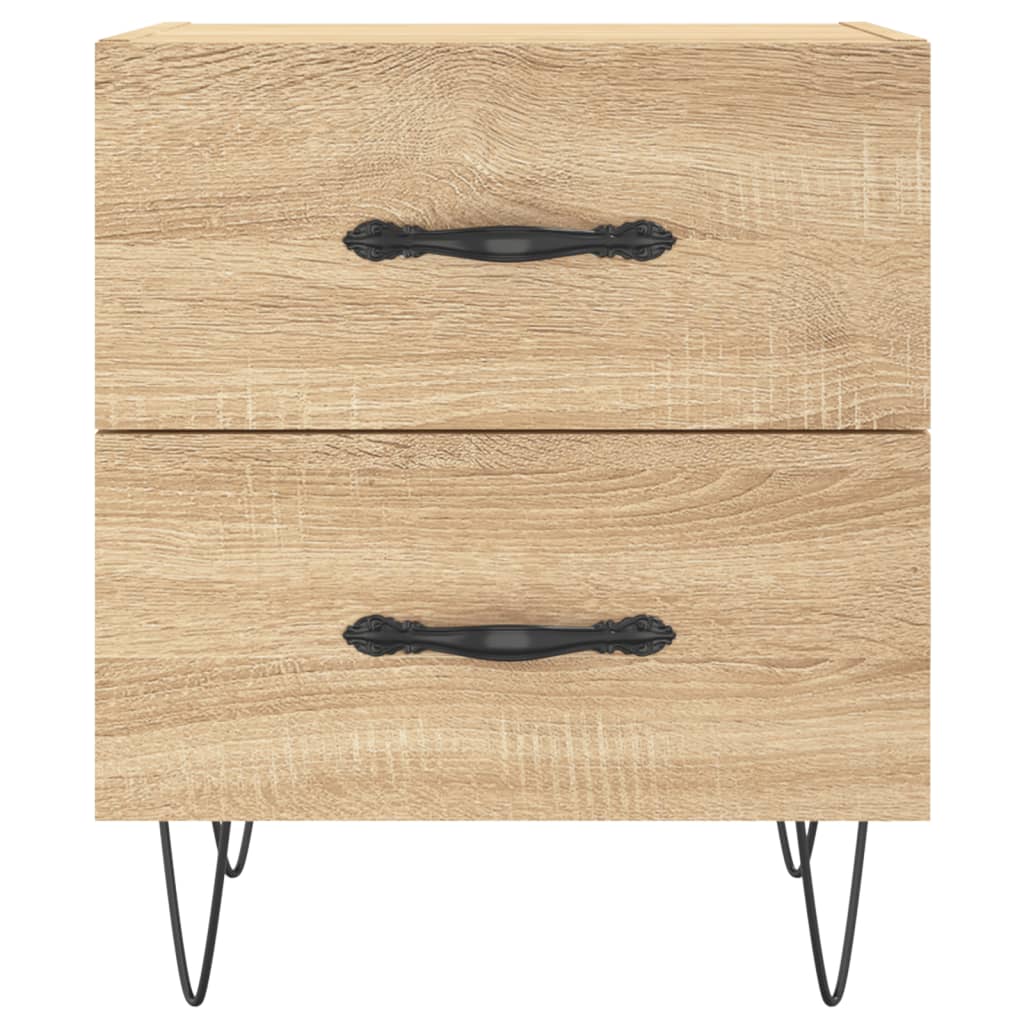 Nachtkastjes 2 st 40x35x47,5 cm bewerkt hout eikenkleur