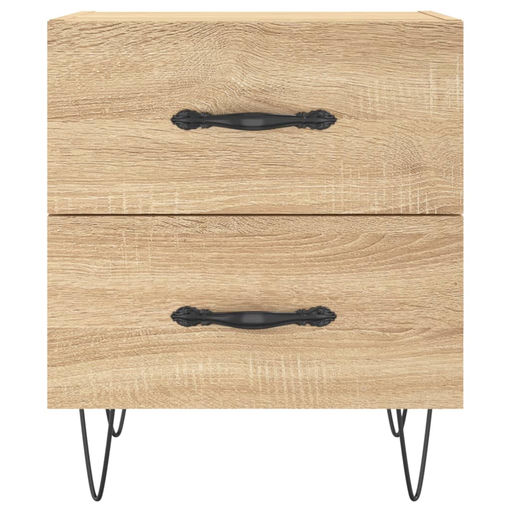 Nachtkastjes 2 st 40x35x47,5 cm bewerkt hout eikenkleur