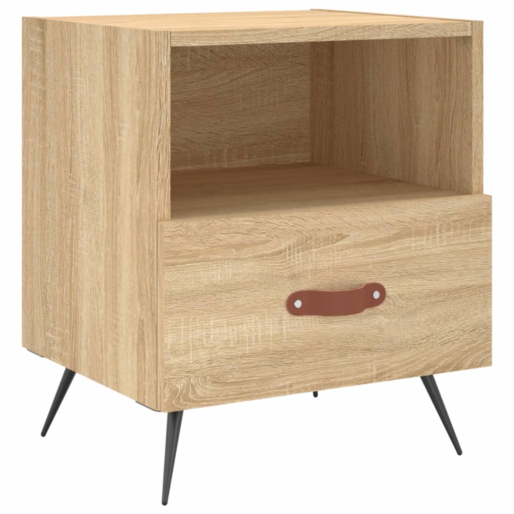 Nachtkastjes 2 st 40x35x47,5 cm bewerkt hout bruin eikenkleur