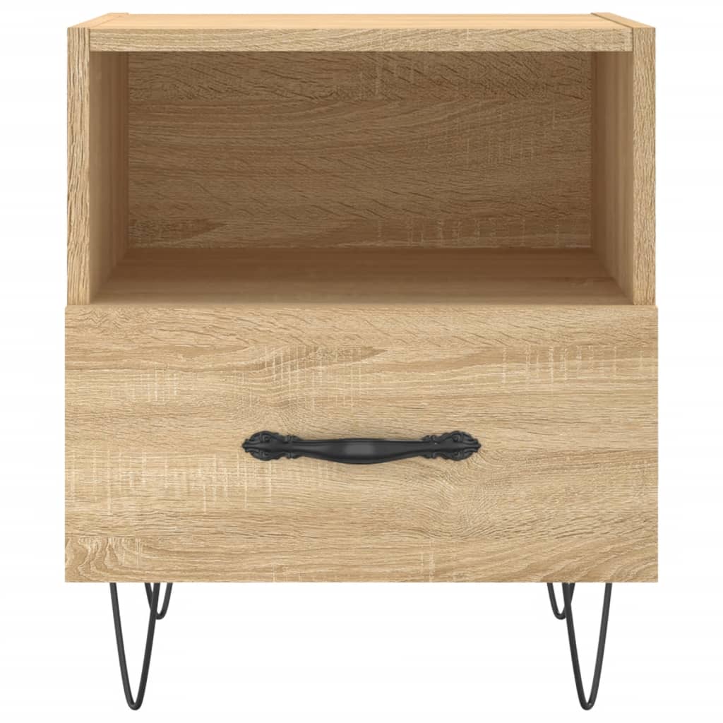 Nachtkastjes 2 st 40x35x47,5 cm bewerkt hout bruin eikenkleur