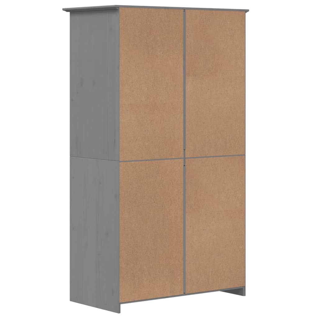 Kledingkast BODO 99x53,5x173 cm massief grenenhout wit bruin