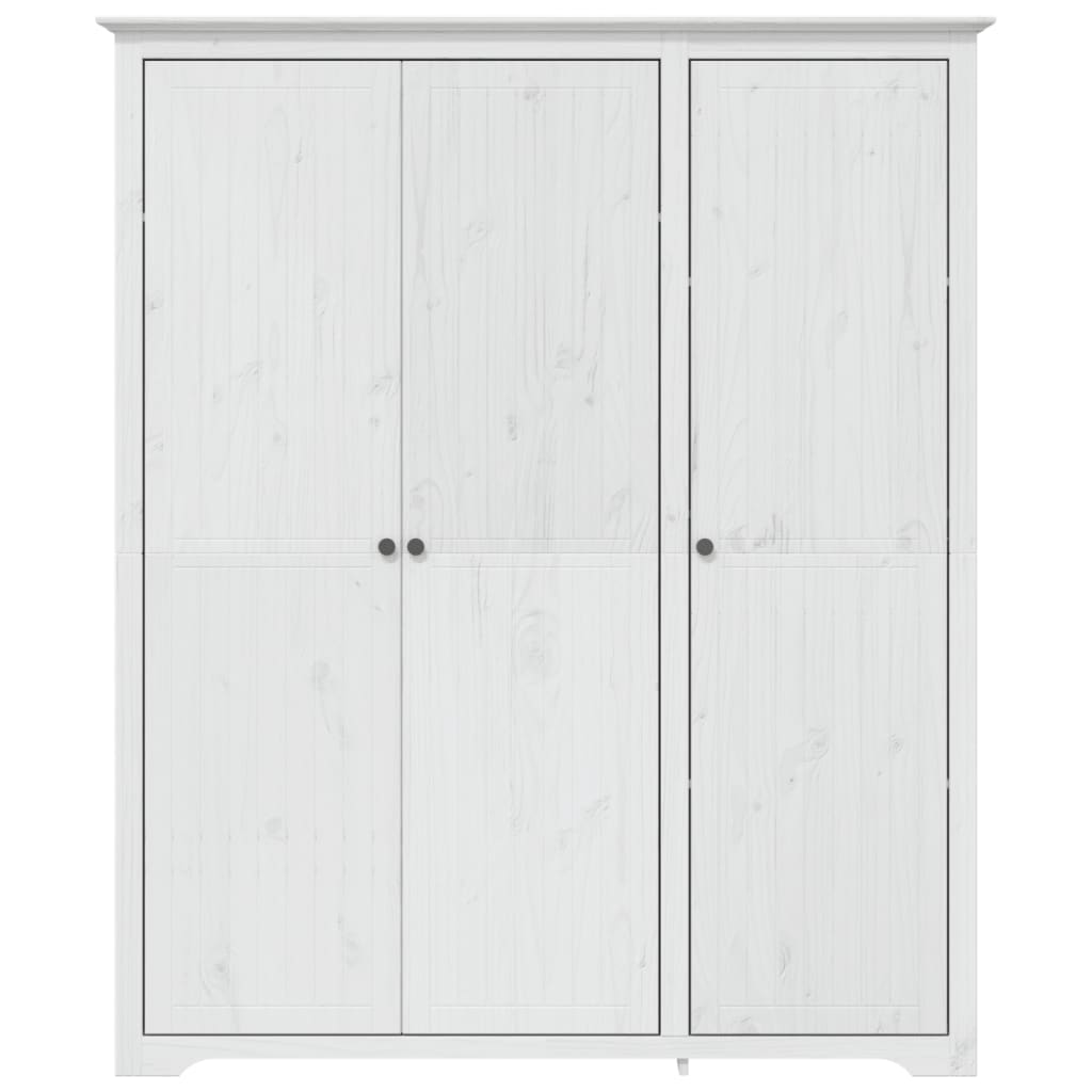 Kledingkast BODO 99x53,5x173 cm massief grenenhout wit bruin