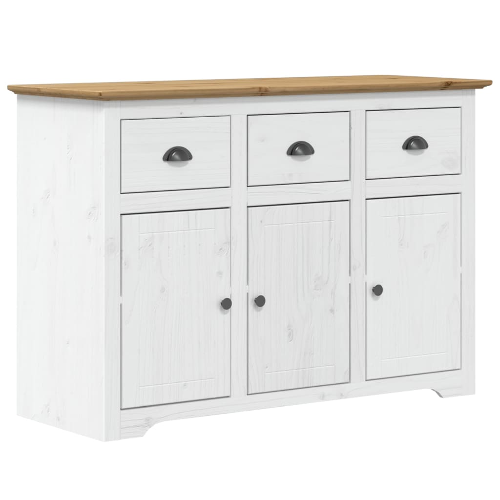 Dressoir BODO 115,5x44x80 cm massief grenenhout wit en bruin