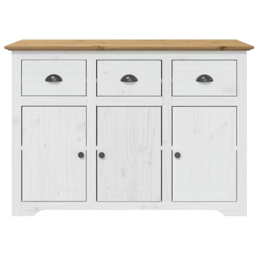 Dressoir BODO 115,5x44x80 cm massief grenenhout wit en bruin