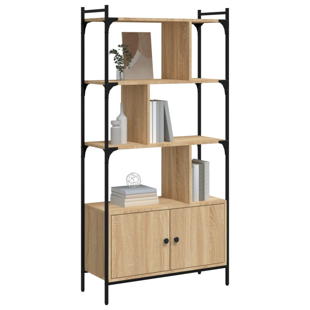 Boekenkast met deur 44,5x30x154,5 cm bewerkt hout