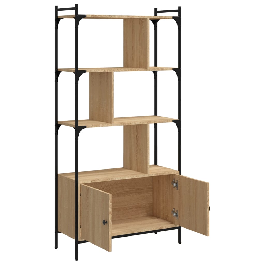 Boekenkast met deur 44,5x30x154,5 cm bewerkt hout