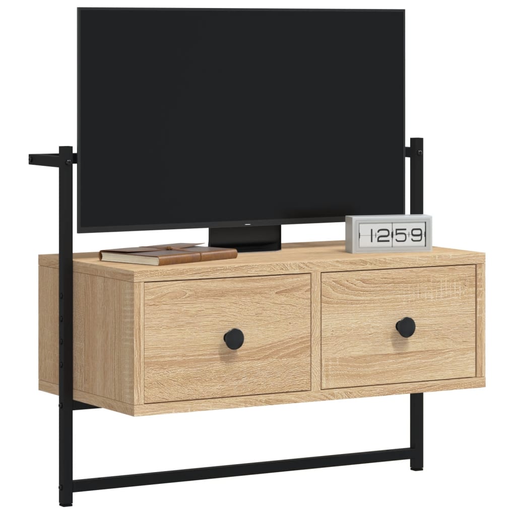 Tv-meubel wandgemonteerd 100,5x30x51 cm hout