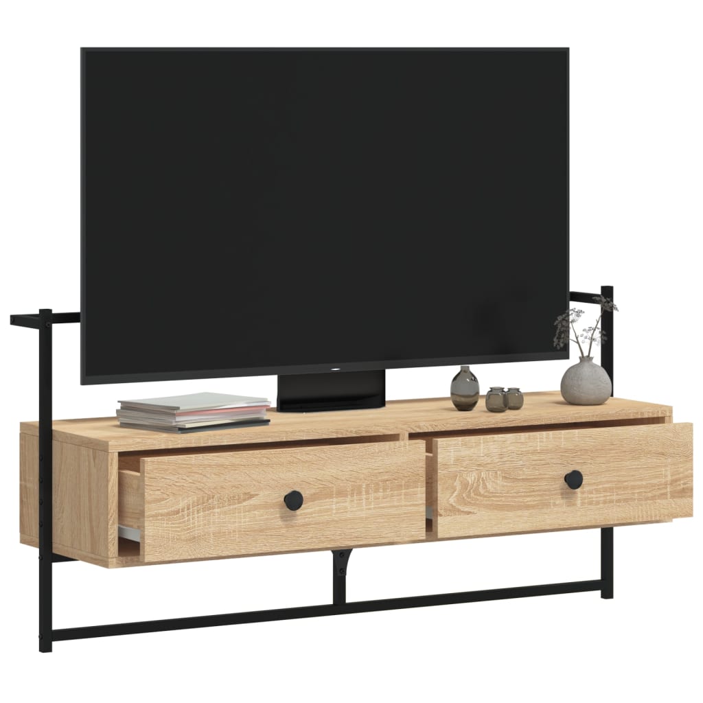 Tv-meubel wandgemonteerd 100,5x30x51 cm hout