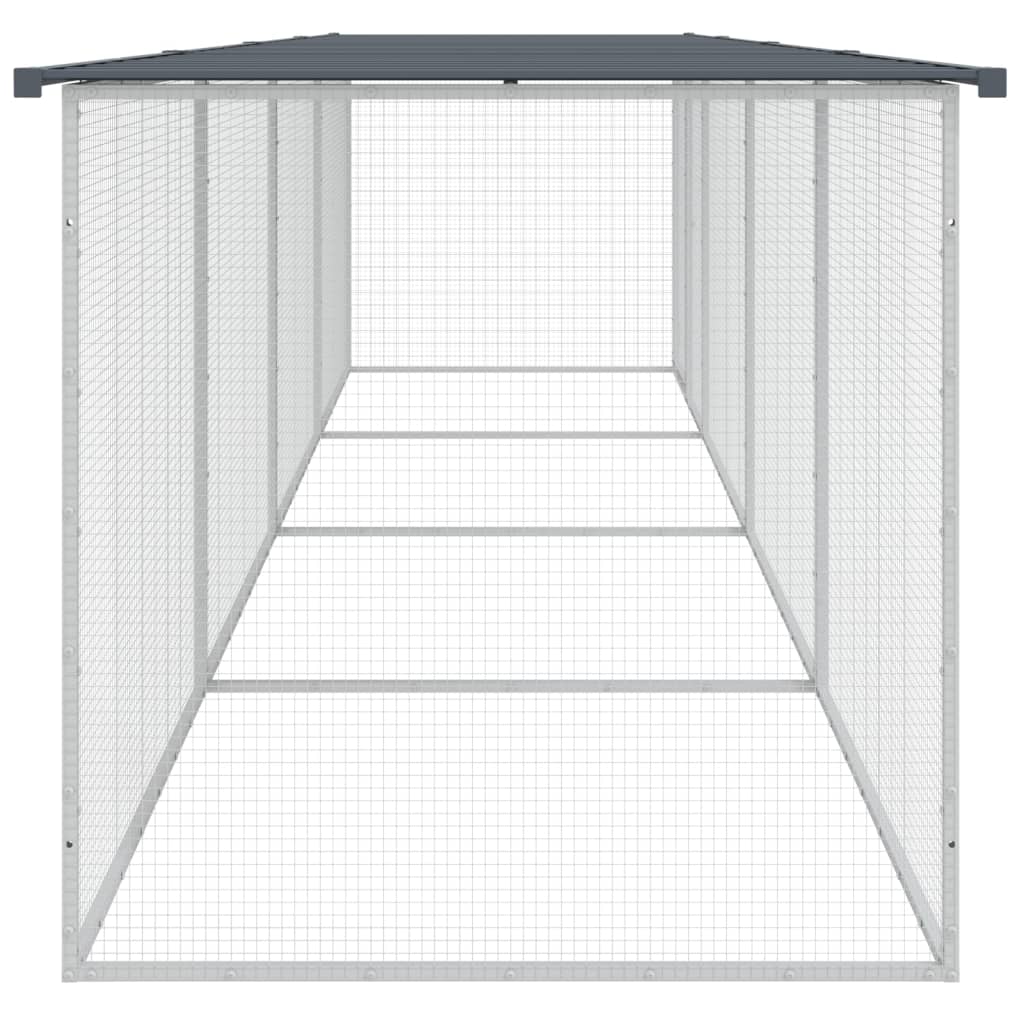 Kippenhok met dak 1003x98x90 cm gegalvaniseerd staal antraciet