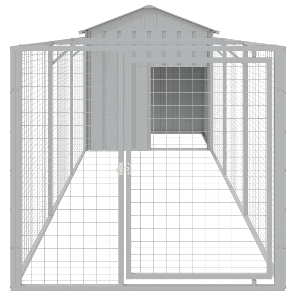 Hondenhok met dak 117x405x123 cm staal