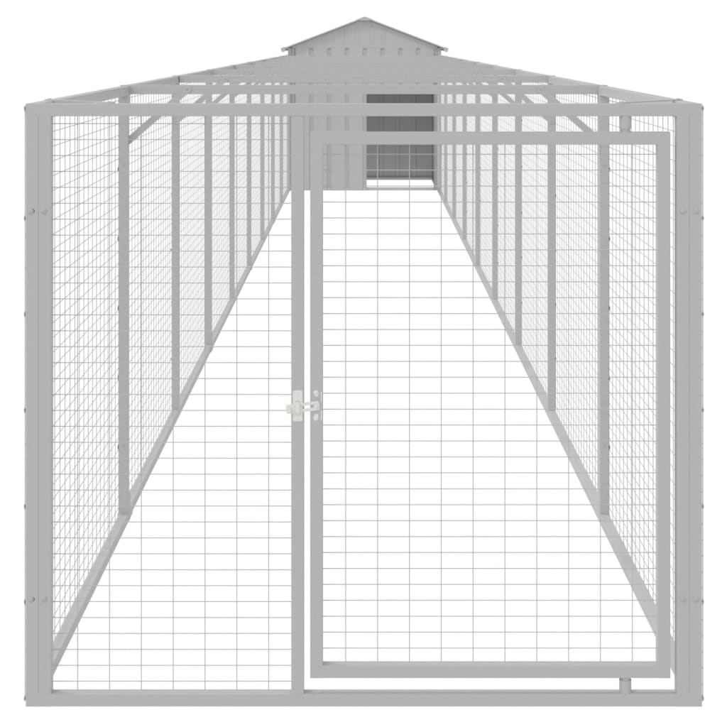 Hondenhok met dak 117x405x123 cm staal