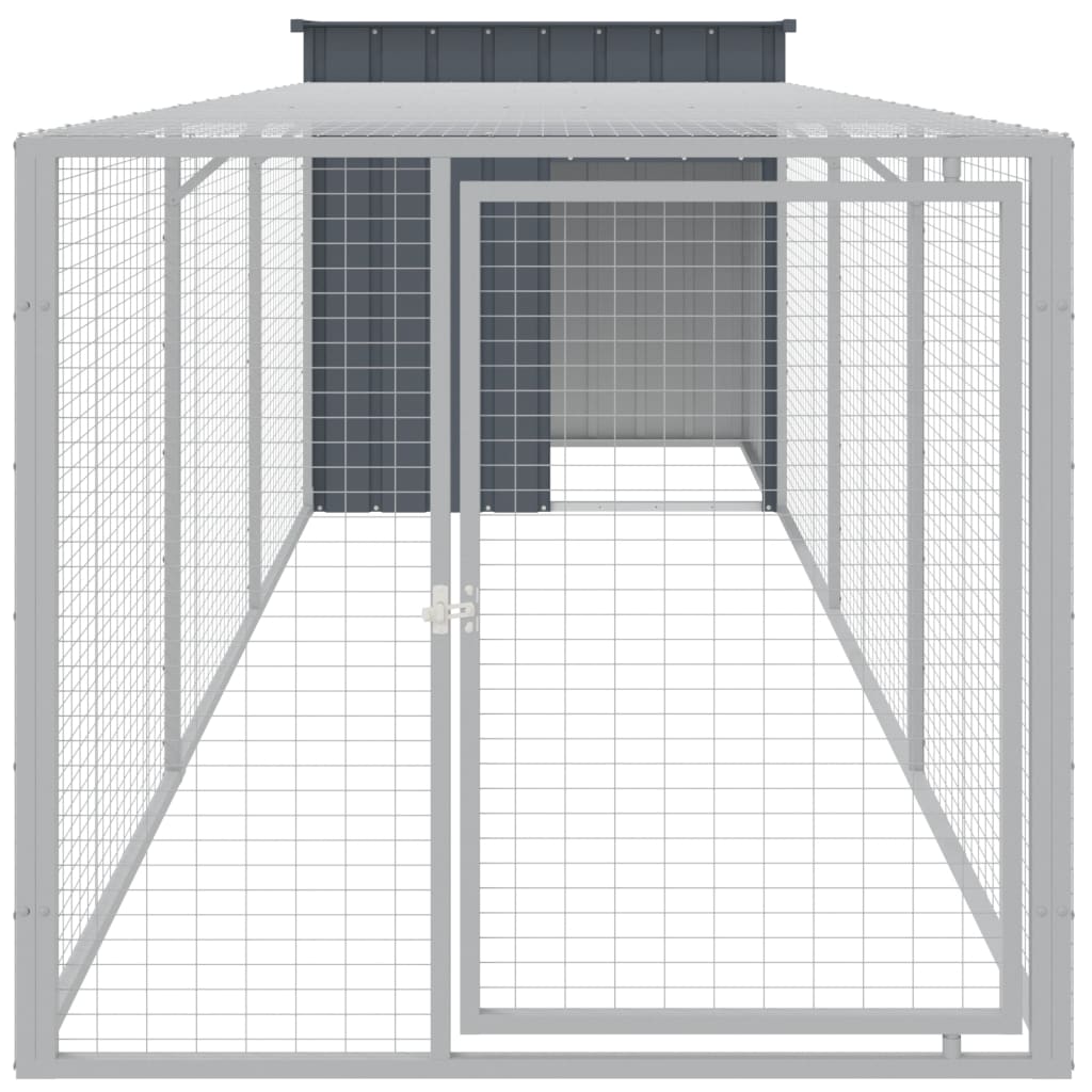 Kippenhok met ren 110x405x110 cm gegalvaniseerd staal