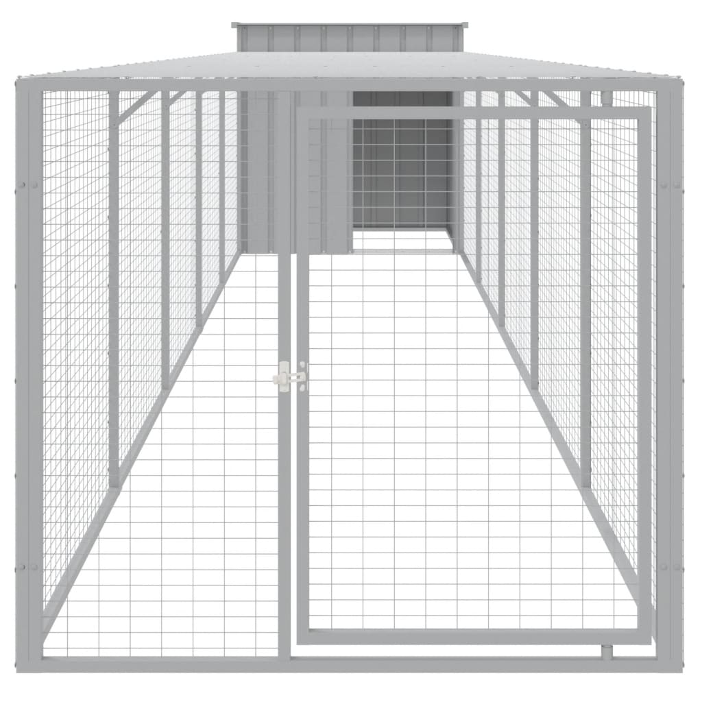 Kippenhok met ren 110x405x110 cm gegalvaniseerd staal