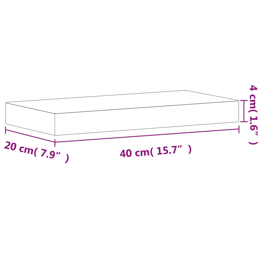 Wandschap 60x20x2,5 cm massief beukenhout