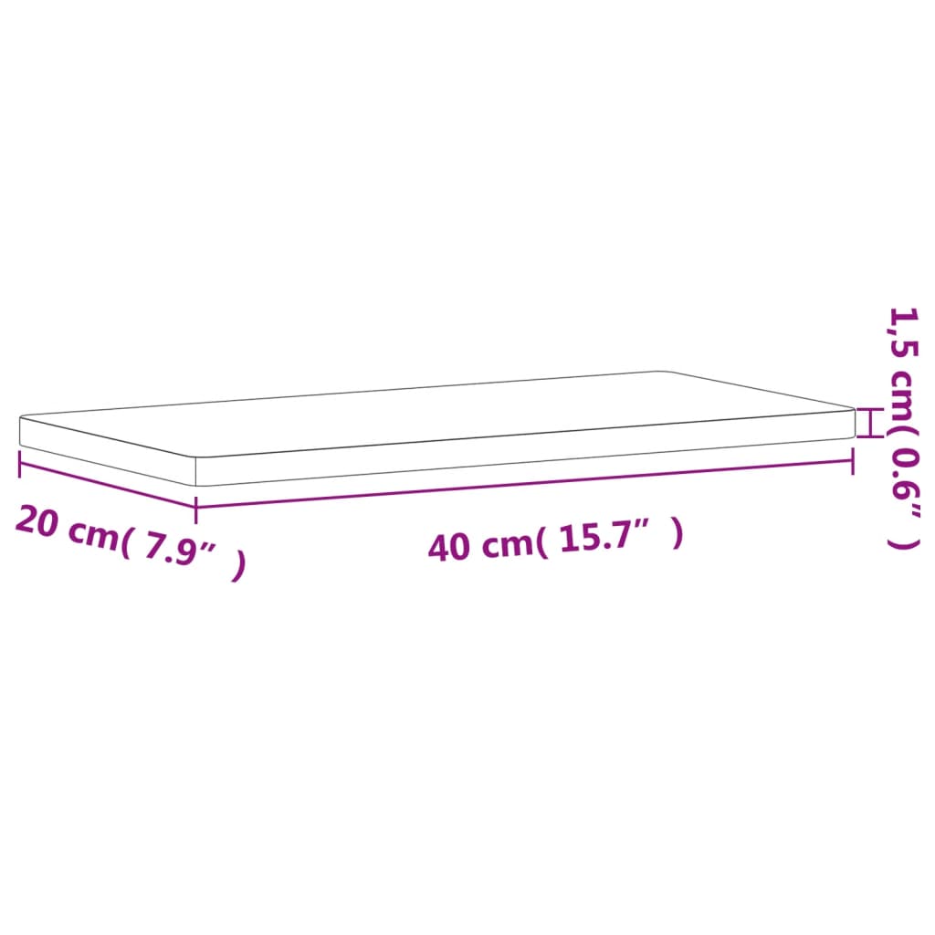 Wandschap 60x20x4 cm massief beukenhout