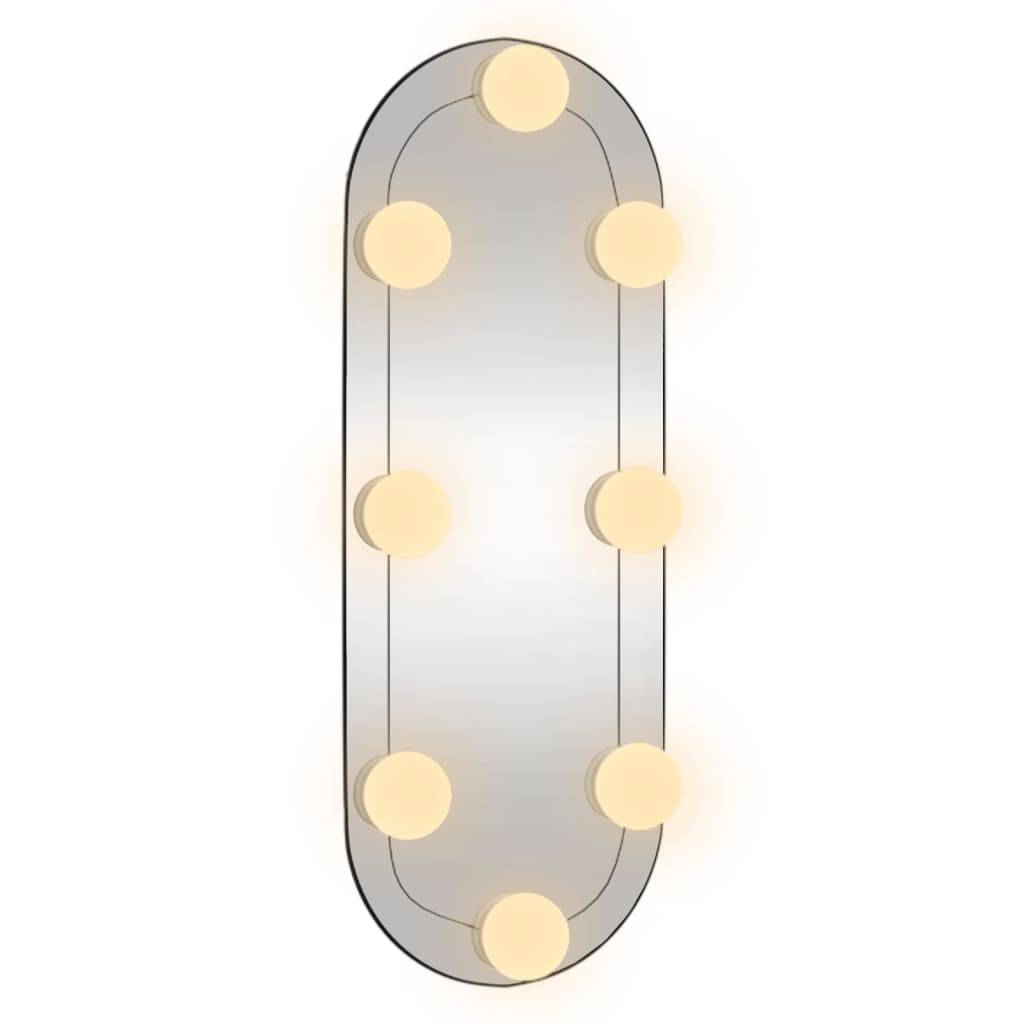 Wandspiegel met LED's ovaal 40x90 cm glas