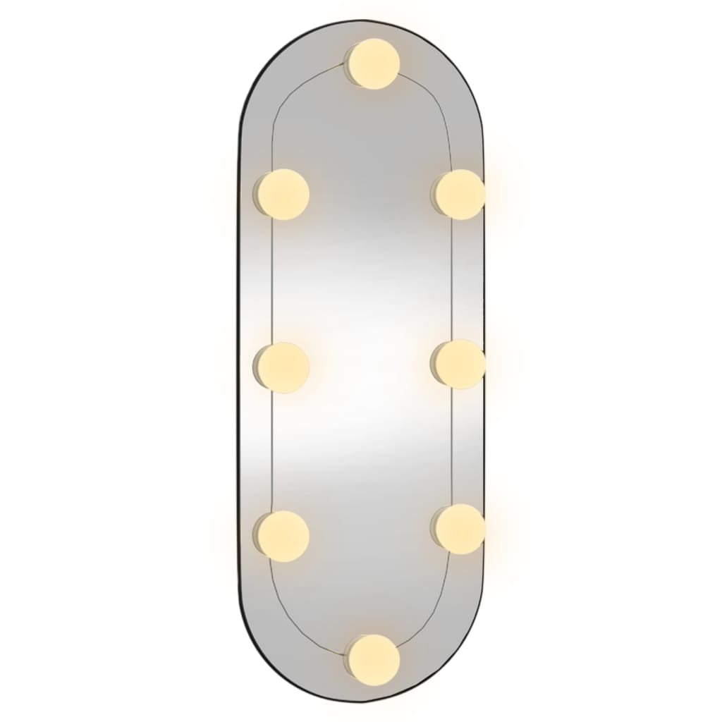 Wandspiegel met LED's ovaal 40x90 cm glas