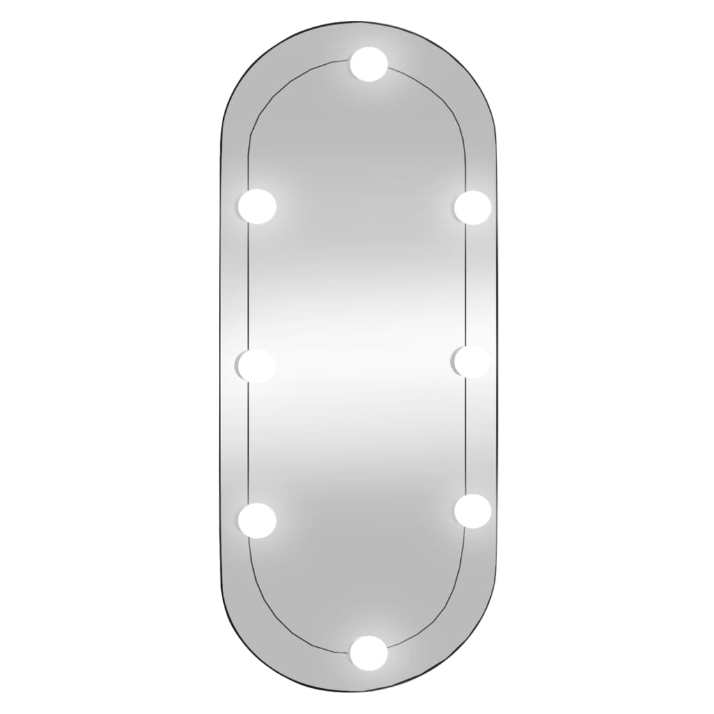 Wandspiegel met LED's ovaal 40x90 cm glas