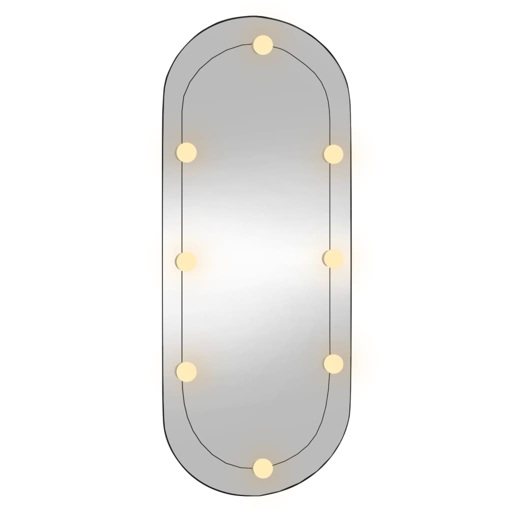 Wandspiegel met LED's ovaal 40x90 cm glas