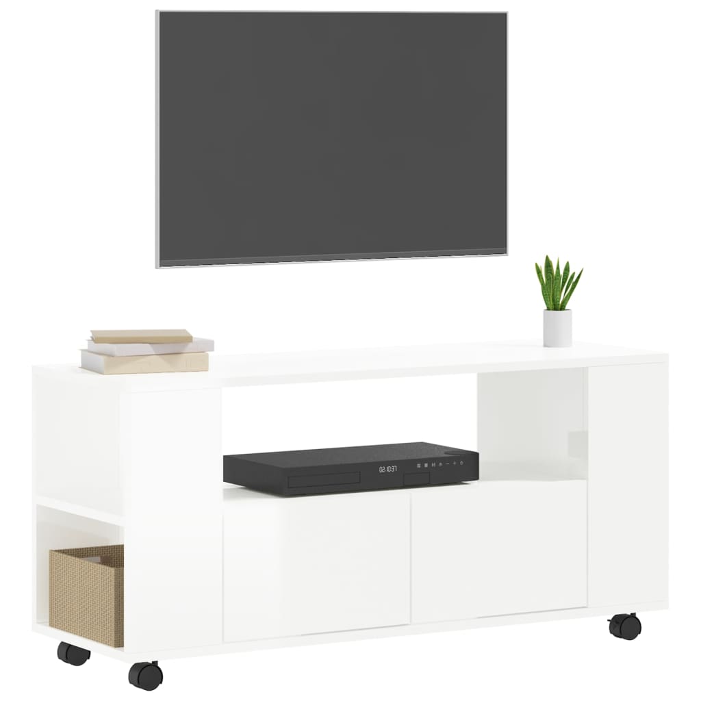 Tv-meubel met wielen 102x34,5x43 cm bewerkt hout oud hout