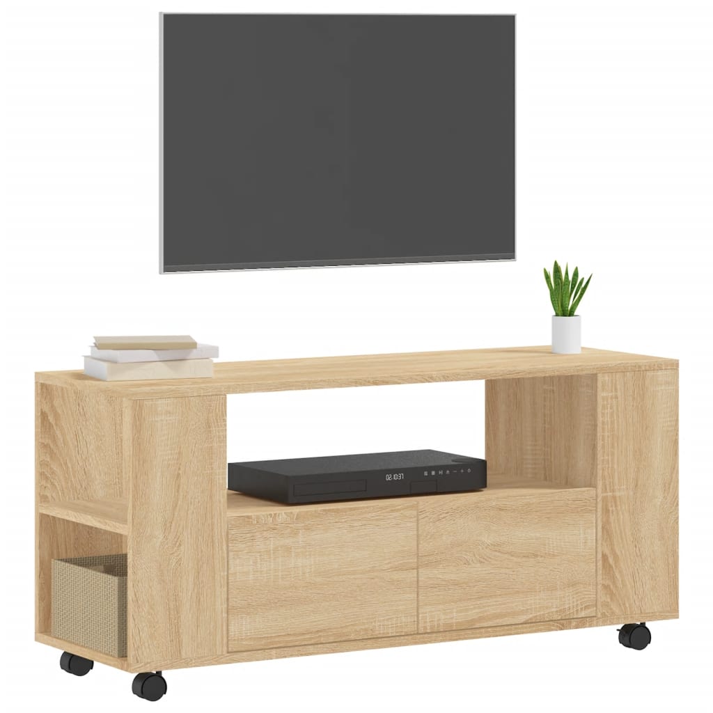 Tv-meubel 102x34,5x43 cm bewerkt hout