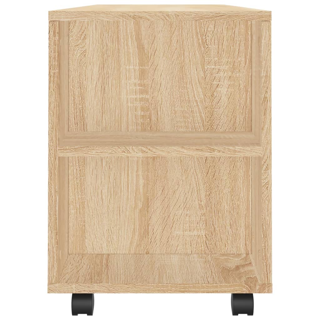 Tv-meubel met wielen 102x34,5x43 cm bewerkt hout oud hout