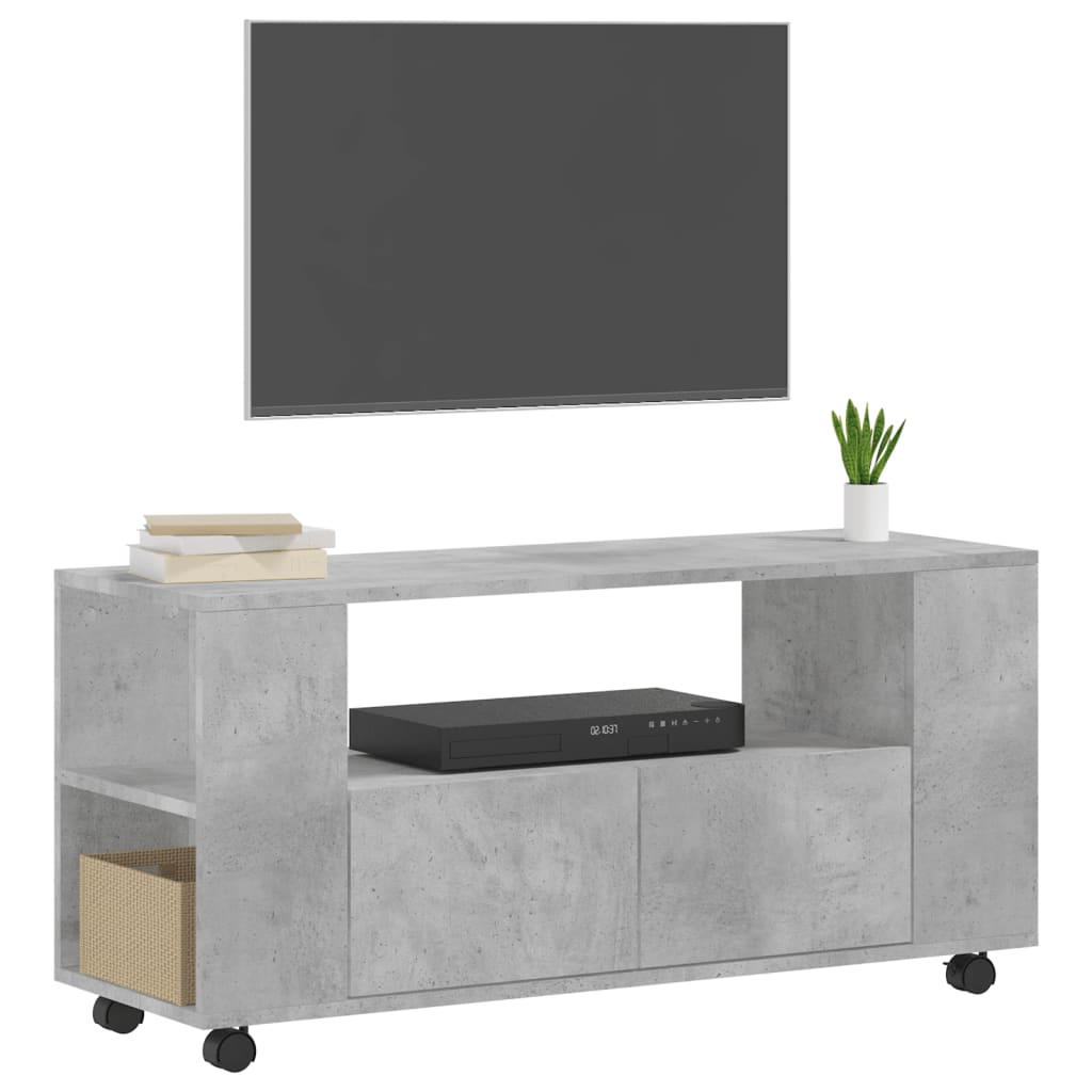 Tv-meubel met wielen 102x34,5x43 cm bewerkt hout oud hout