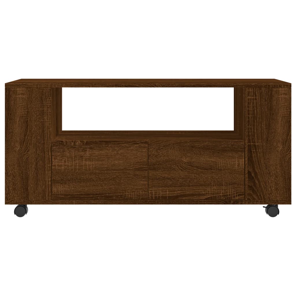 Tv-meubel met wielen 102x34,5x43 cm bewerkt hout oud hout