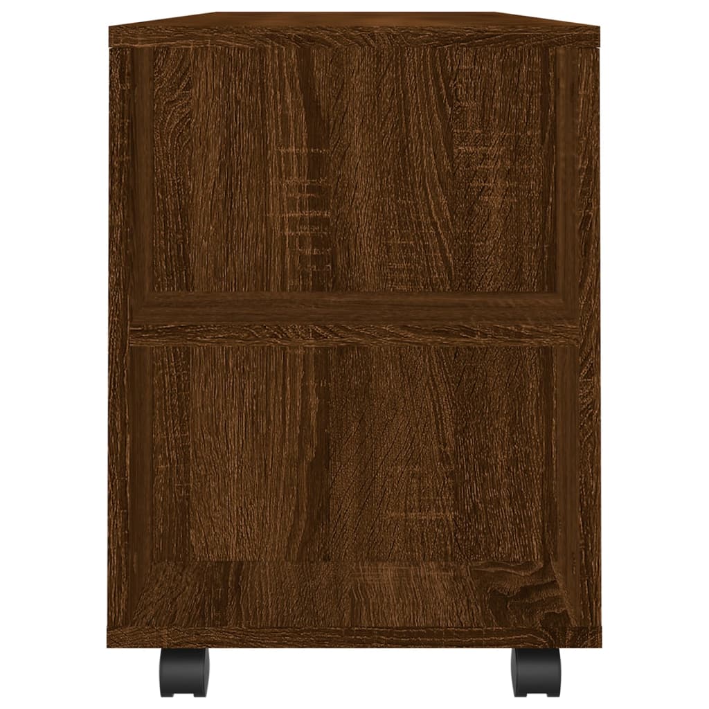 Tv-meubel met wielen 102x34,5x43 cm bewerkt hout oud hout