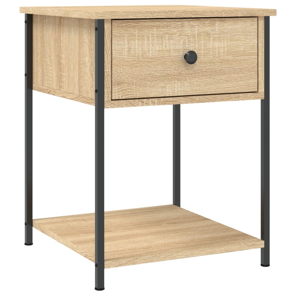 Nachtkastjes 2 st 44x45x58 cm bewerkt hout eikenkleurig