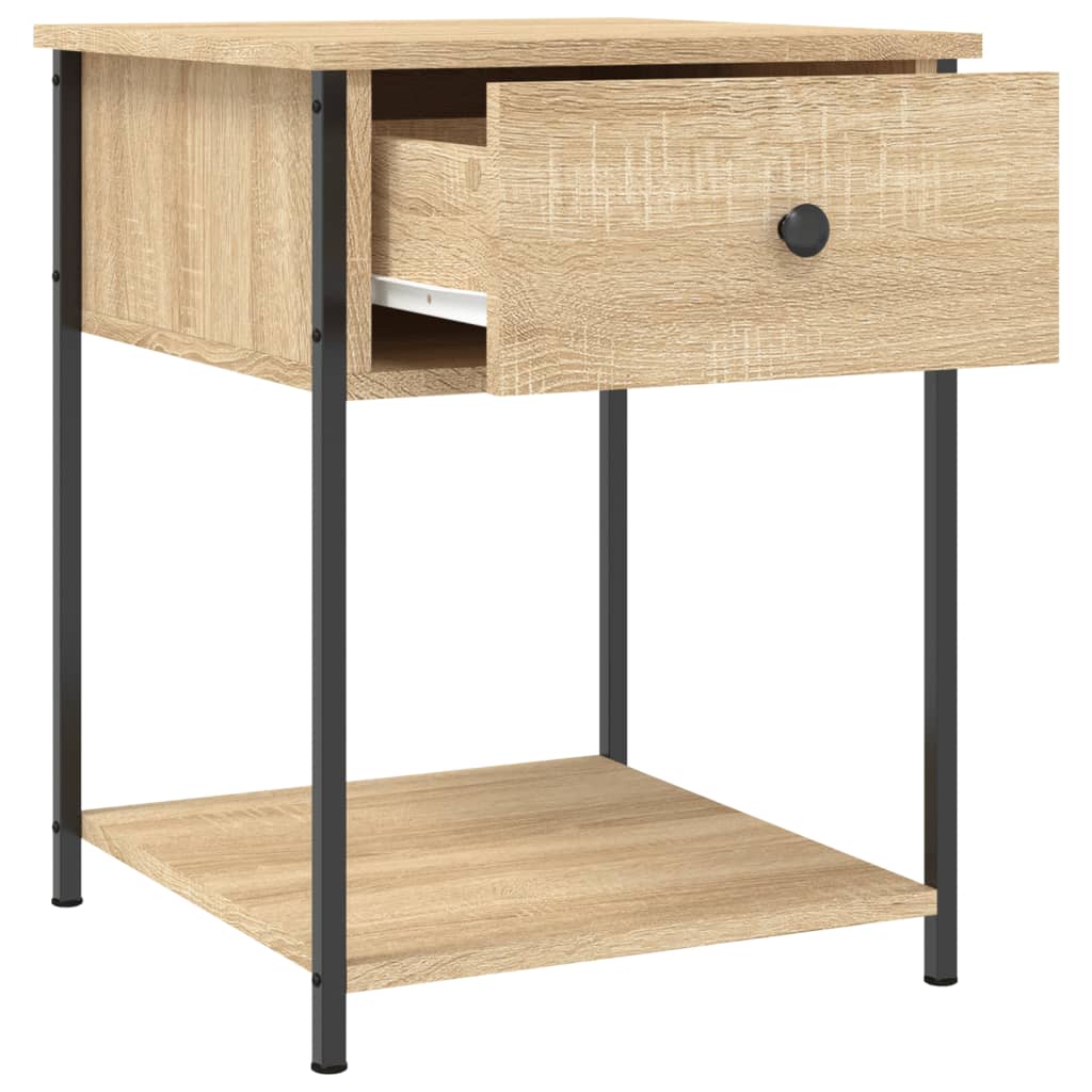 Nachtkastjes 2 st 44x45x58 cm bewerkt hout eikenkleurig