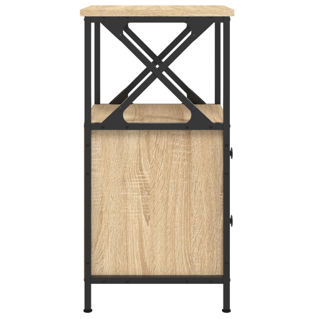 Nachtkastjes 2 st 34x35,5x70 cm bewerkt hout