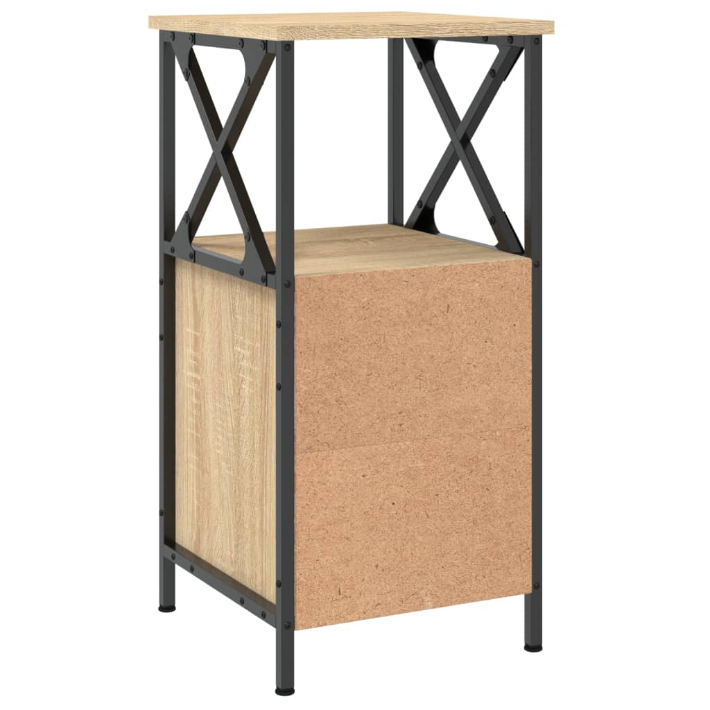 Nachtkastjes 2 st 34x35,5x70 cm bewerkt hout