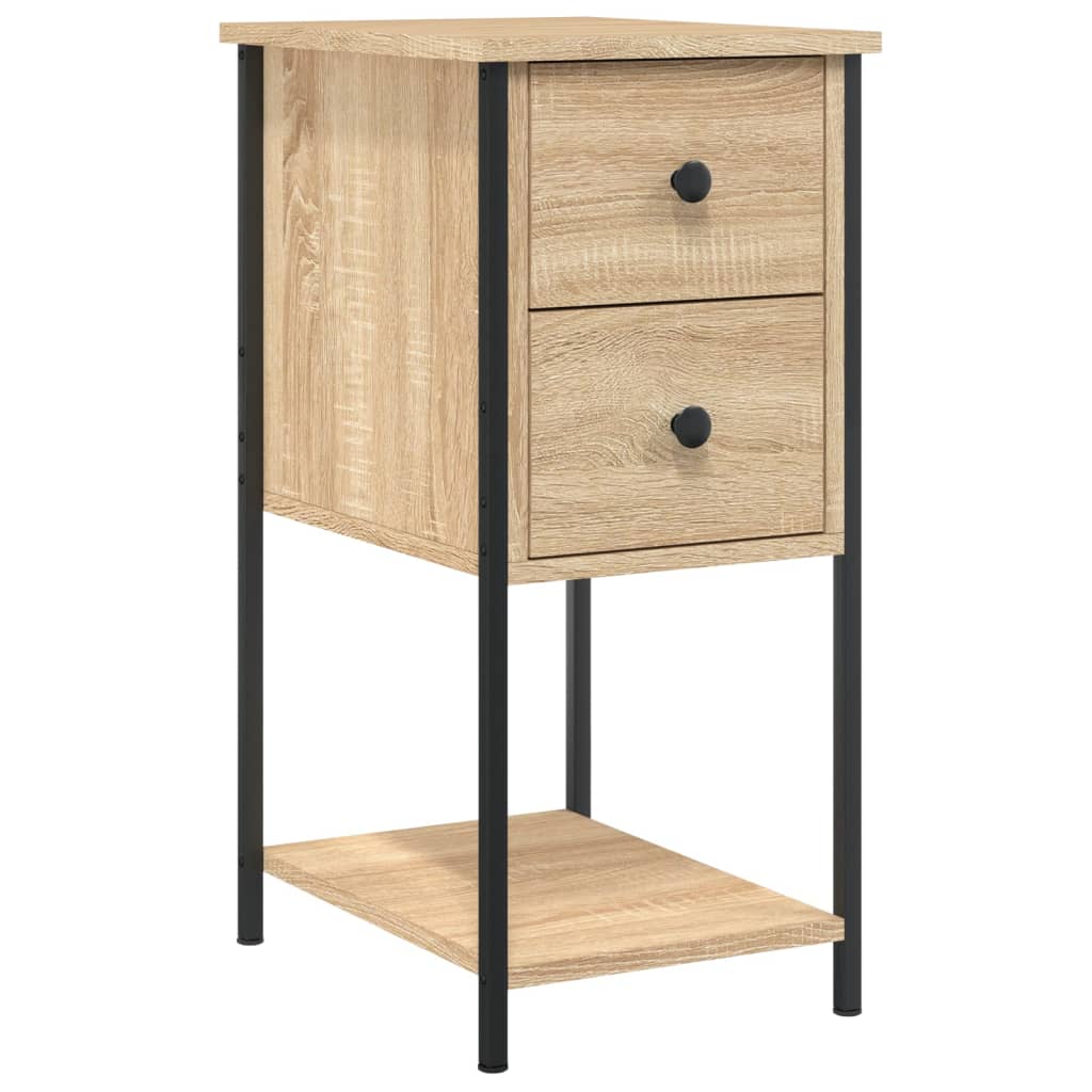 Nachtkastjes 2 st 32x42x70 cm bewerkt hout eikenkleurig