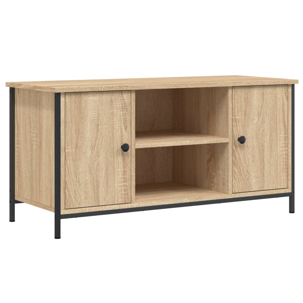 Tv-meubel 100x40x50 cm bewerkt hout eikenkleurig