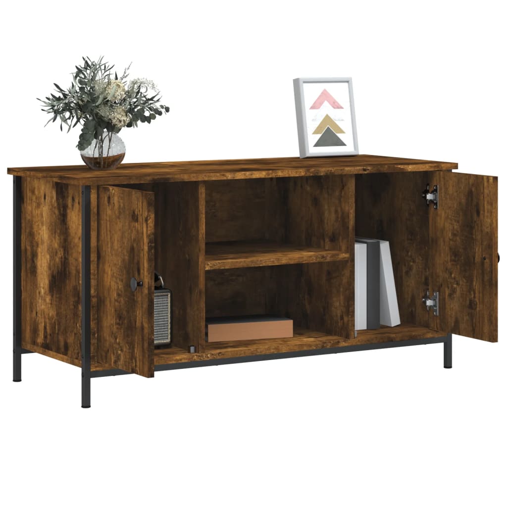 Tv-meubel 100x40x50 cm bewerkt hout eikenkleurig