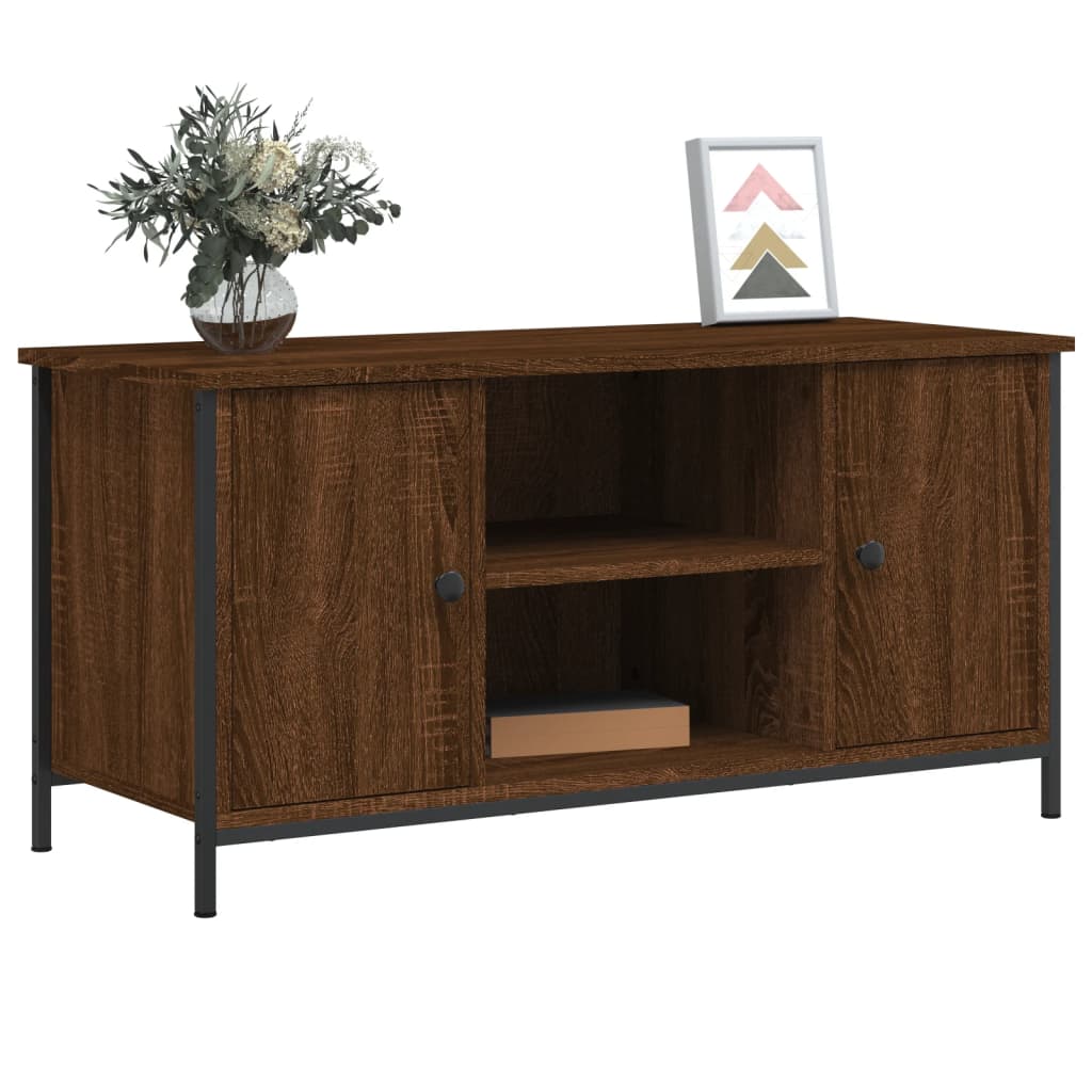 Tv-meubel 100x40x50 cm bewerkt hout eikenkleurig