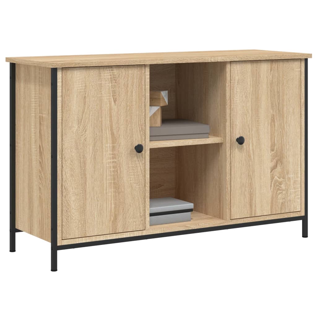 Tv-meubel 100x35x65 cm bewerkt hout zwart