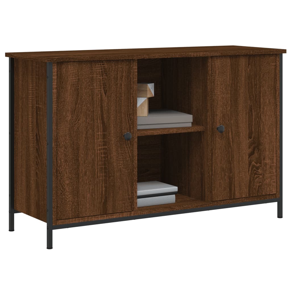 Tv-meubel 100x35x65 cm bewerkt hout bruin eikenkleur