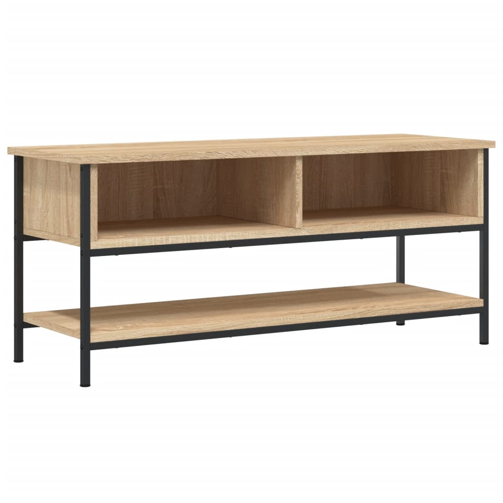 Tv-meubel 100x35x45 cm bewerkt hout eikenkleurig