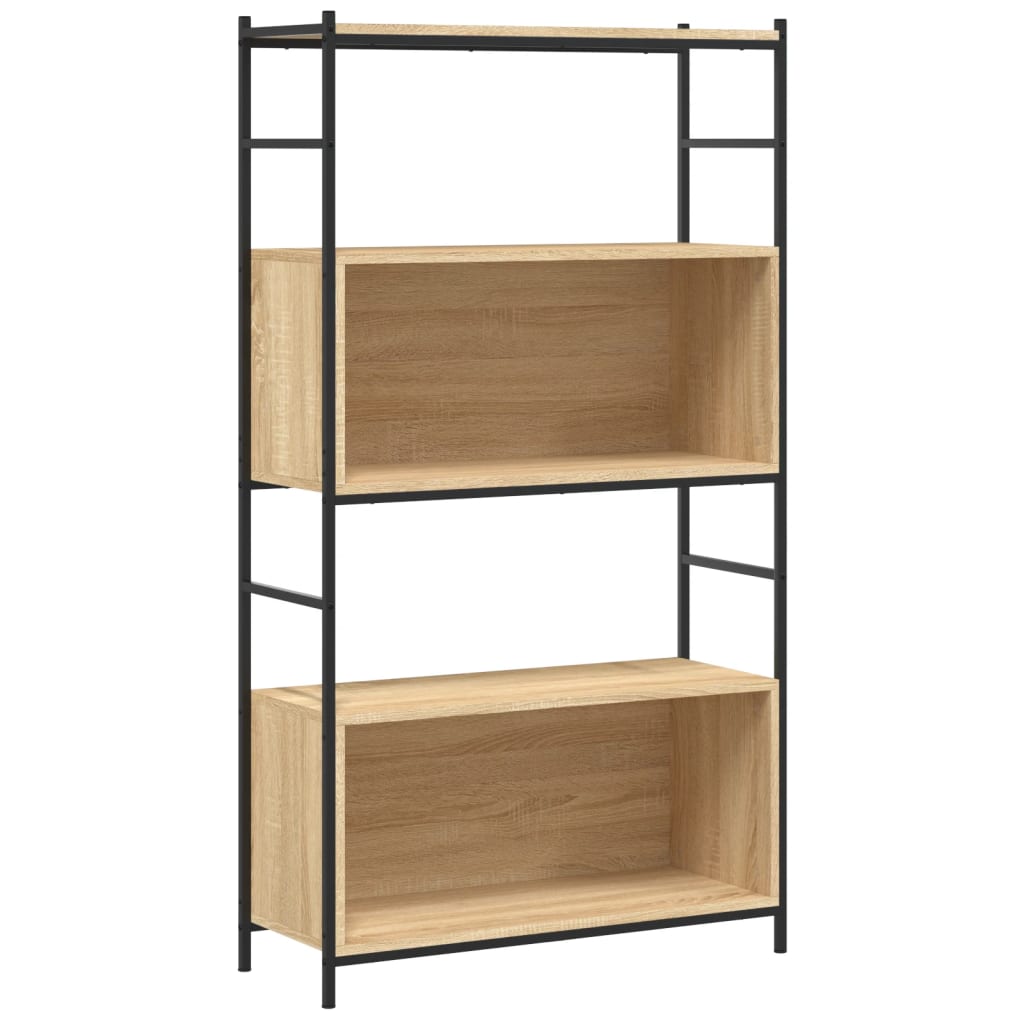 Boekenrek 80x30x78,5 cm bewerkt hout en ijzer