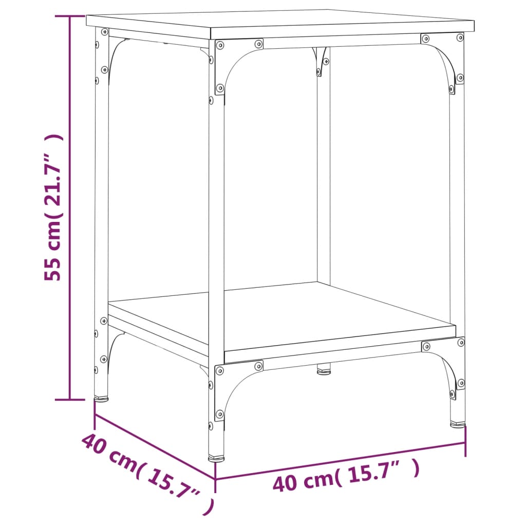 Salontafel 40x40x55 cm bewerkt hout